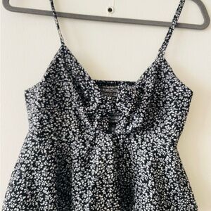 Floral Black and White Women's Top
